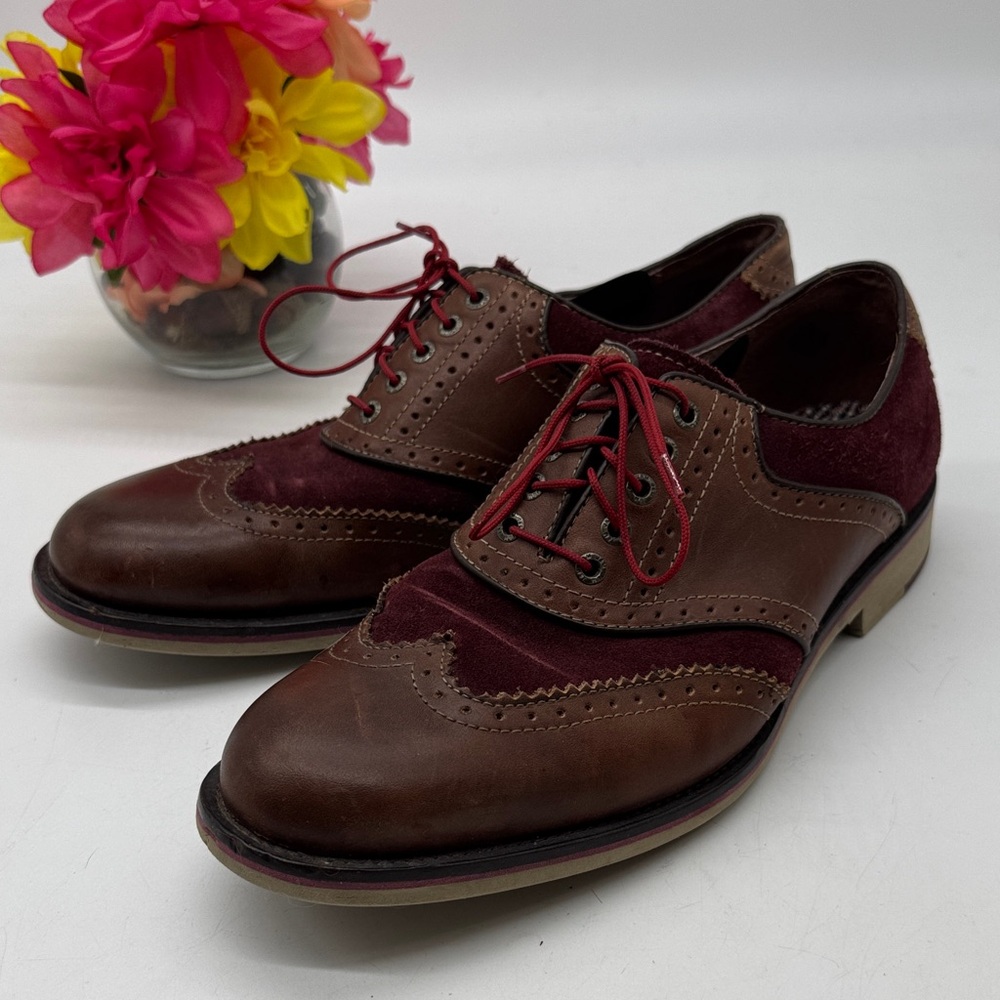 Johnston & Murphy Brown and Burgundy Oxfords Size 10.5 MS9222